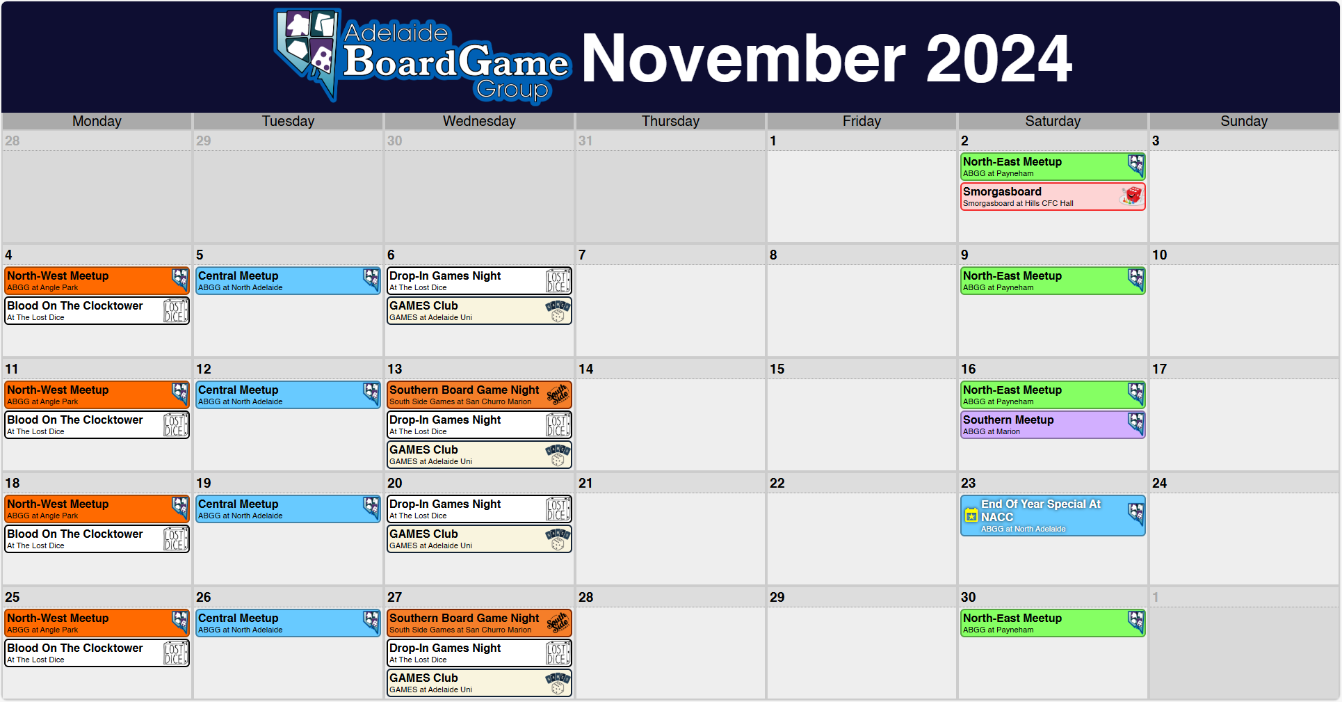 ABGG Calendar for November 2024